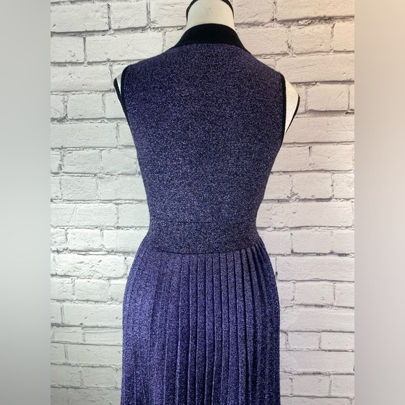 Kate Spade New York Purple Metallic Sweater Dress Pleated Skirt size Small - Picture 7 of 13